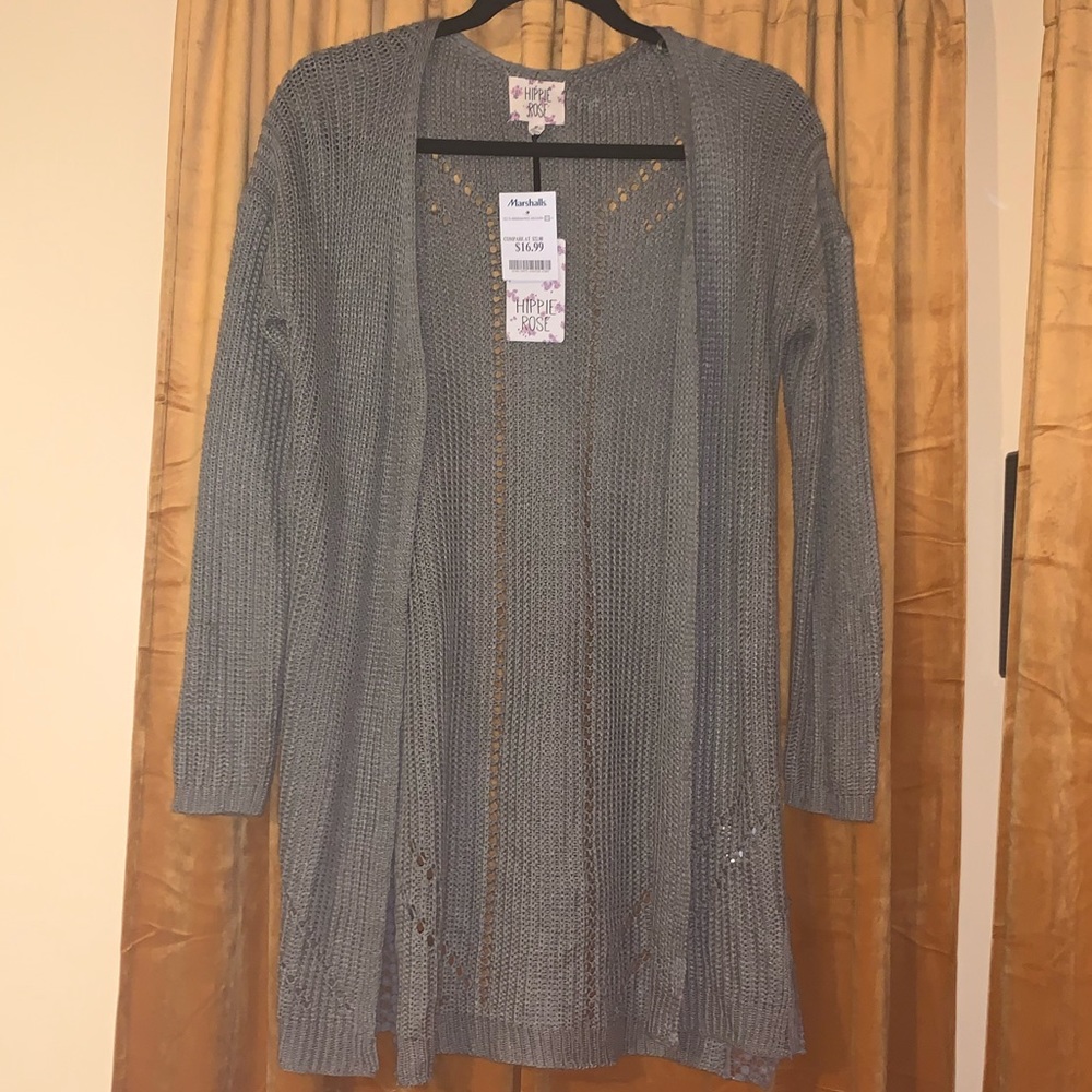 Green textured print cardigan